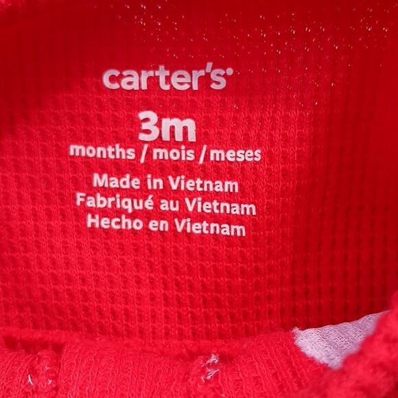 NWT CARTER'S Waffle Knit Festive Holiday Dress SZ 0-3mo red - Picture 3 of 5
